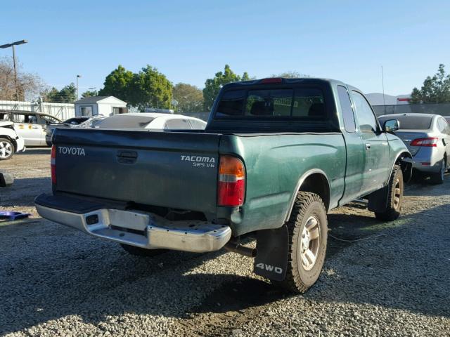 4TAWN72N9XZ532815 - 1999 TOYOTA TACOMA XTR GREEN photo 4