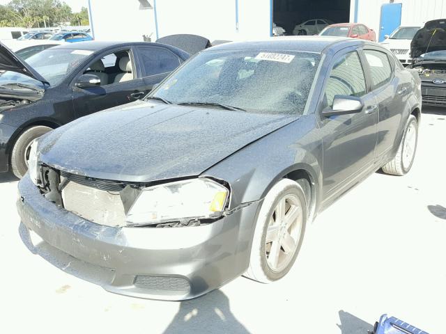 1C3CDZAB7DN712802 - 2013 DODGE AVENGER SE GRAY photo 2