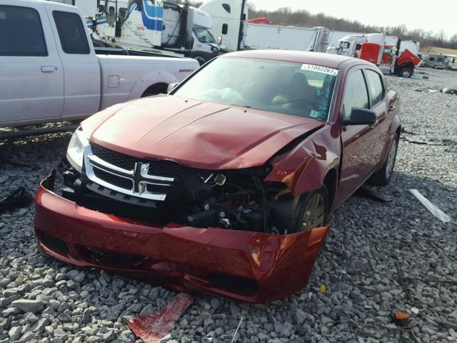 1C3CDZAB1EN182814 - 2014 DODGE AVENGER SE RED photo 2