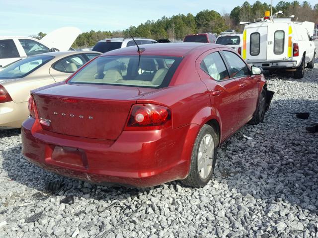 1C3CDZAB1EN182814 - 2014 DODGE AVENGER SE RED photo 4