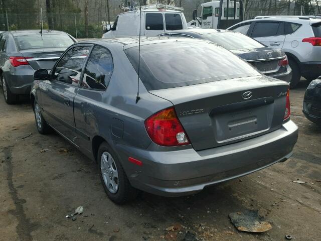 KMHCF35C84U278705 - 2004 HYUNDAI ACCENT L GRAY photo 3