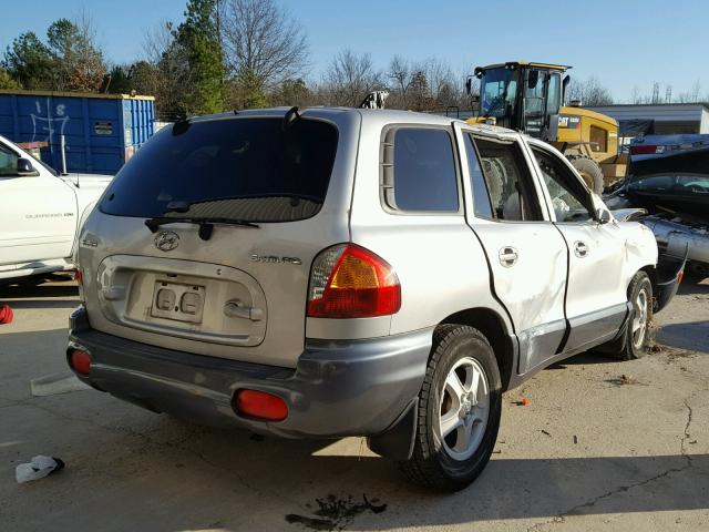 KM8SB12B94U622288 - 2004 HYUNDAI SANTA FE G SILVER photo 4