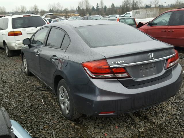 19XFB2F5XDE271826 - 2013 HONDA CIVIC LX GRAY photo 3