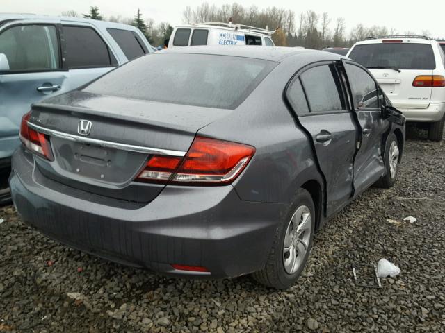 19XFB2F5XDE271826 - 2013 HONDA CIVIC LX GRAY photo 4