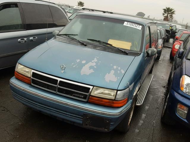 1B4GH4436NX159510 - 1992 DODGE GRAND CARA BLUE photo 2