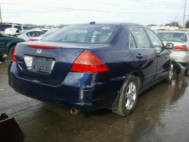 1HGCM568X7A095717 - 2007 HONDA ACCORD EX BLUE photo 4