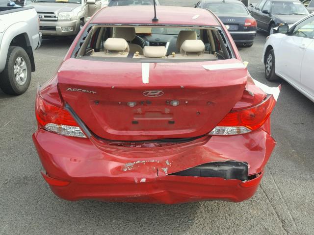 KMHCU4AE1DU442945 - 2013 HYUNDAI ACCENT GLS RED photo 9