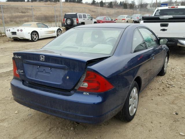 1HGEM21991L070357 - 2001 HONDA CIVIC SI BLUE photo 4