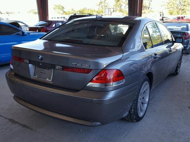 WBAGL63505DP75881 - 2005 BMW 745 I GRAY photo 4