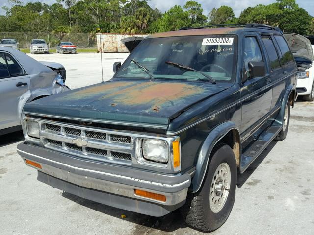 1GNDT13W9R0136341 - 1994 CHEVROLET BLAZER S10 GREEN photo 2