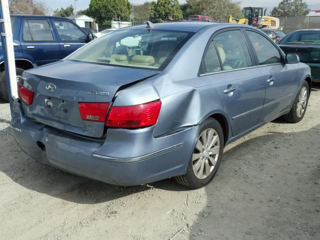 5NPEU46C09H488448 - 2009 HYUNDAI SONATA SE BLUE photo 4