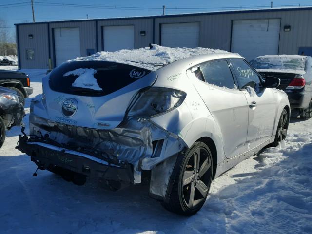 KMHTC6AE2EU199291 - 2014 HYUNDAI VELOSTER T SILVER photo 4