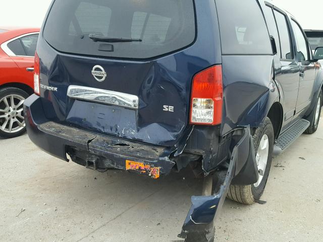 5N1AR18U97C640476 - 2007 NISSAN PATHFINDER BLUE photo 9