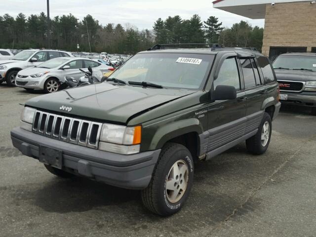 1J4GZ58Y2SC541123 - 1995 JEEP GRAND CHER GREEN photo 2