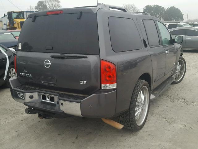 5N1AA08A55N711133 - 2005 NISSAN ARMADA SE GRAY photo 4