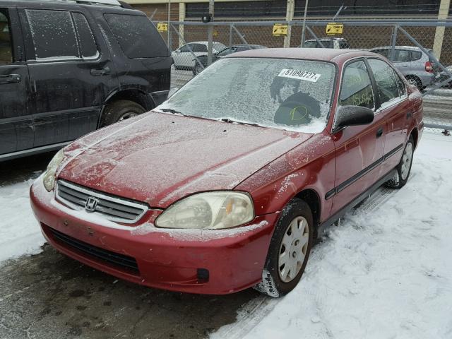 1HGEJ6675XL038344 - 1999 HONDA CIVIC LX RED photo 2