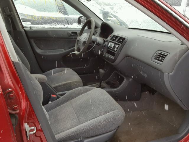 1HGEJ6675XL038344 - 1999 HONDA CIVIC LX RED photo 5