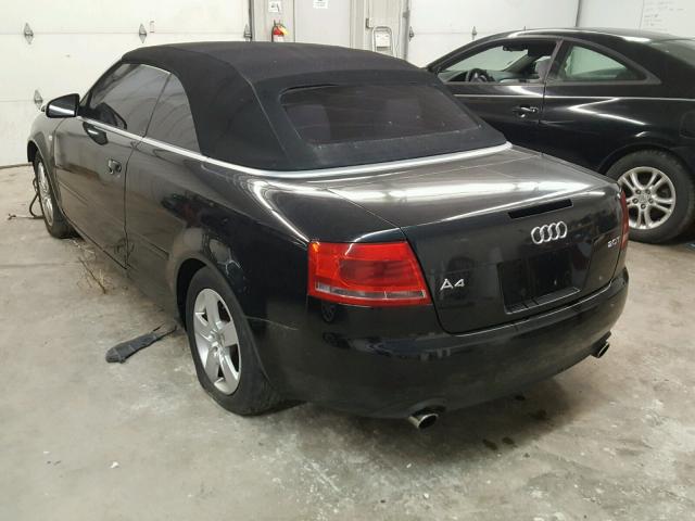 WAUAF48H57K024634 - 2007 AUDI A4 2.0T CA BLACK photo 3