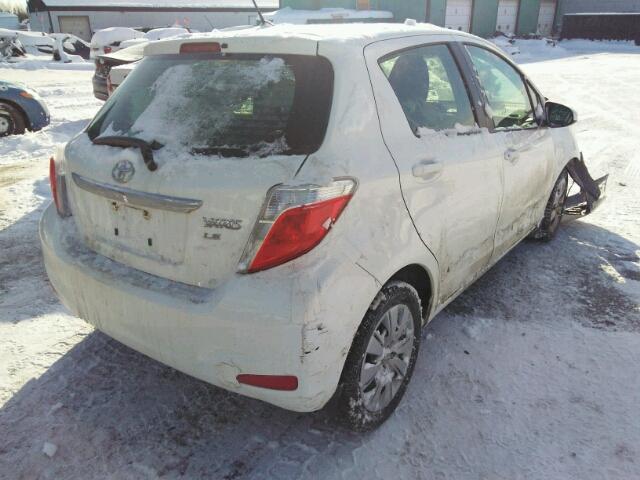 JTDKTUD36CD514816 - 2012 TOYOTA YARIS WHITE photo 4