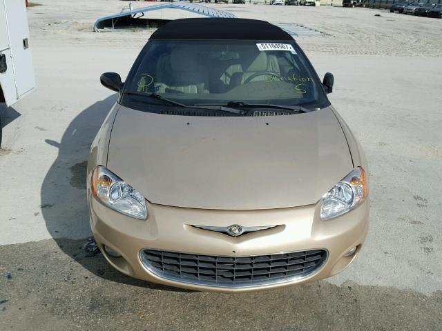 1C3EL55U61N733359 - 2001 CHRYSLER SEBRING LX BEIGE photo 9