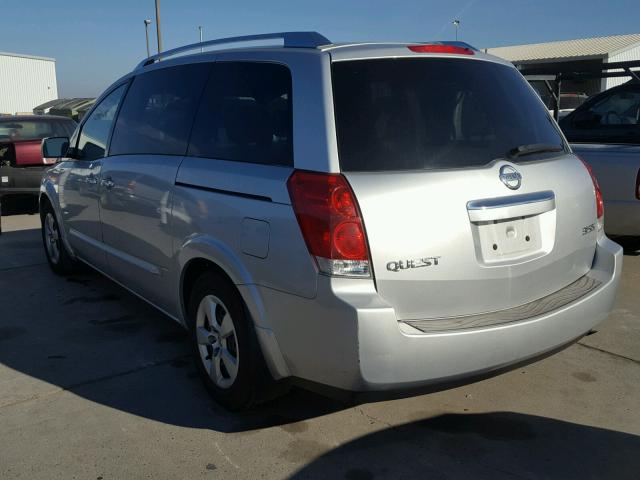 5N1BV28UX8N116782 - 2008 NISSAN QUEST S SILVER photo 3