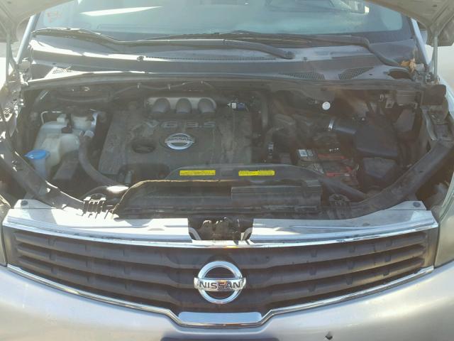 5N1BV28UX8N116782 - 2008 NISSAN QUEST S SILVER photo 7