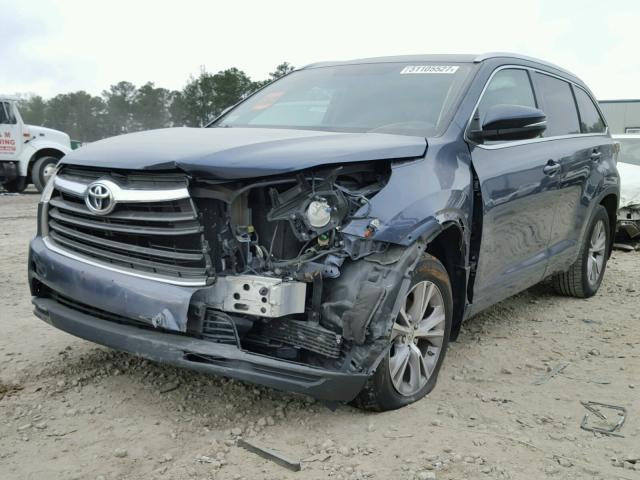 5TDJKRFH0ES048120 - 2014 TOYOTA HIGHLANDER BLUE photo 2