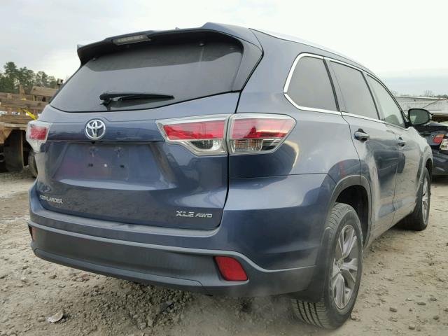 5TDJKRFH0ES048120 - 2014 TOYOTA HIGHLANDER BLUE photo 4