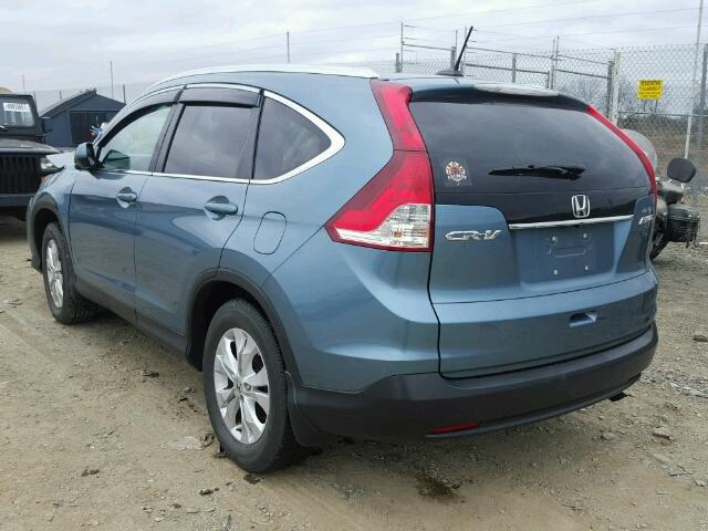 5J6RM4H70EL056671 - 2014 HONDA CR-V EXL TEAL photo 3