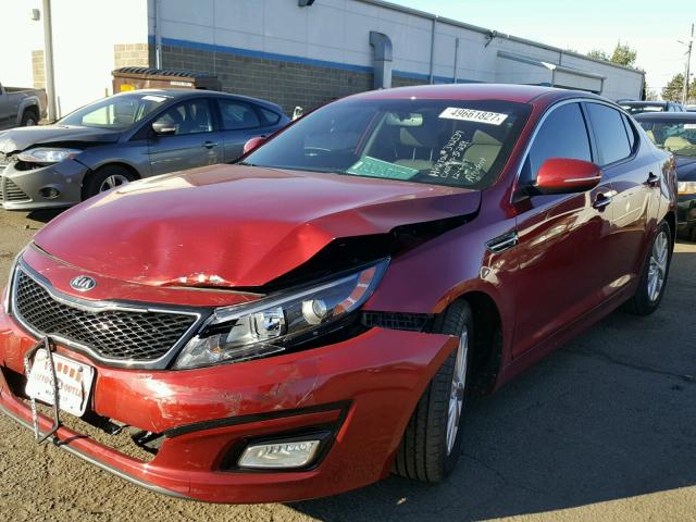 5XXGN4A77EG260257 - 2014 KIA OPTIMA EX RED photo 2