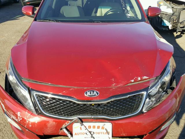 5XXGN4A77EG260257 - 2014 KIA OPTIMA EX RED photo 7