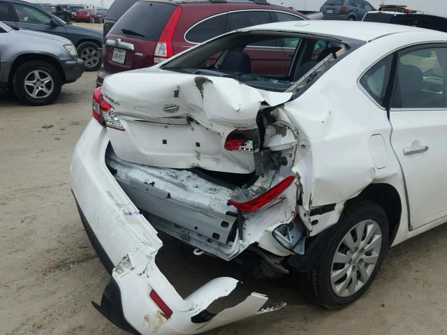 3N1AB7AP7FY293691 - 2015 NISSAN SENTRA S WHITE photo 9