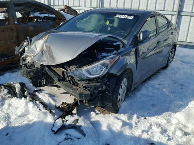 5NPDH4AE6EH520502 - 2014 HYUNDAI ELANTRA SE GRAY photo 2