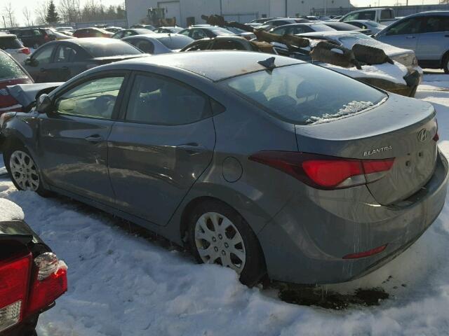 5NPDH4AE6EH520502 - 2014 HYUNDAI ELANTRA SE GRAY photo 3