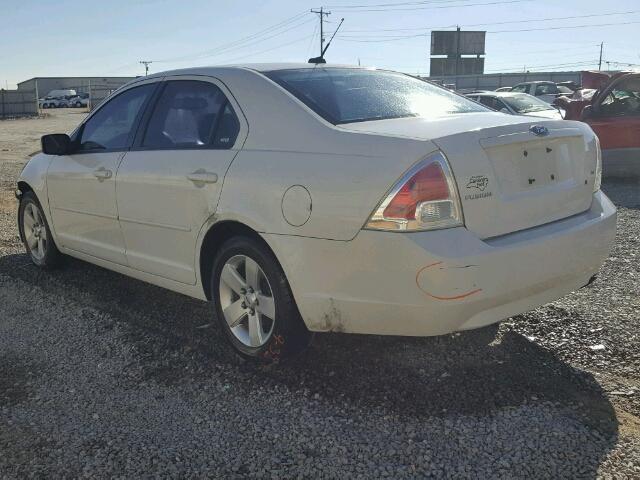 3FAHP07Z28R262641 - 2008 FORD FUSION SE WHITE photo 3