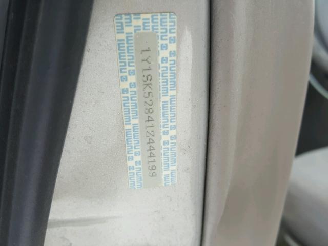 1Y1SK52841Z444199 - 2001 CHEVROLET GEO PRIZM 银色 照片 10