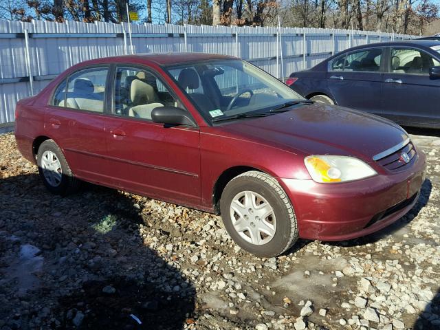 1HGES15503L028332 - 2003 HONDA CIVIC LX MAROON photo 1