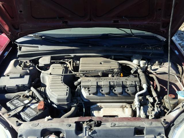 1HGES15503L028332 - 2003 HONDA CIVIC LX MAROON photo 7