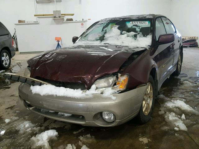 4S3BE686417200233 - 2001 SUBARU LEGACY OUT BURGUNDY photo 2