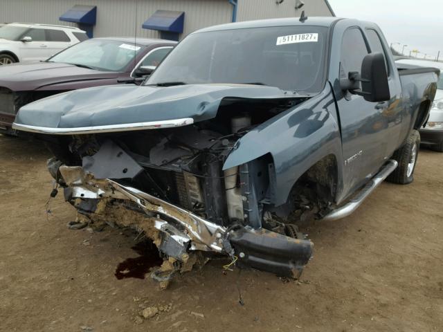 1GCHK59689E136734 - 2009 CHEVROLET SILVERADO BLUE photo 2