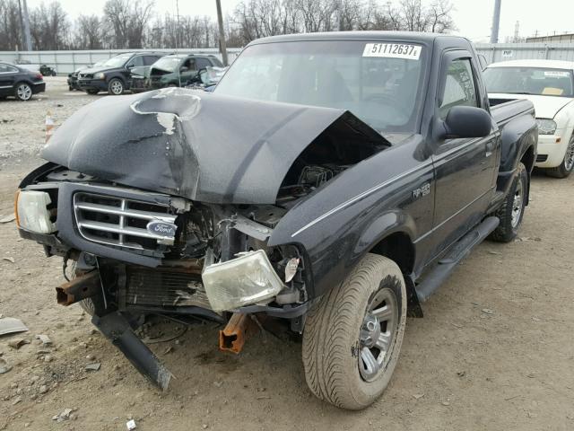 1FTYR10D02PB66515 - 2002 FORD RANGER BLACK photo 2