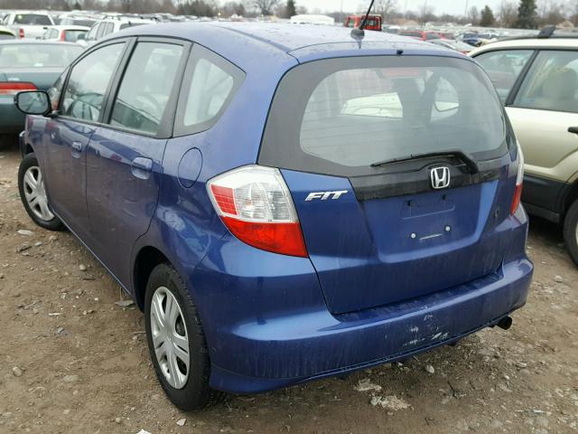 JHMGE8H23AC019144 - 2010 HONDA FIT BLUE photo 3