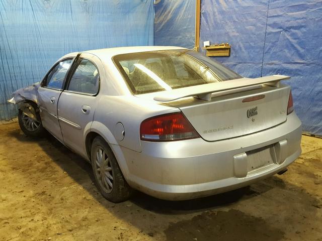 1C3AL56U21N720251 - 2001 CHRYSLER SEBRING LX SILVER photo 3