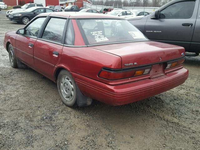 2FAPP36X1PB198277 - 1993 FORD TEMPO GL MAROON photo 3