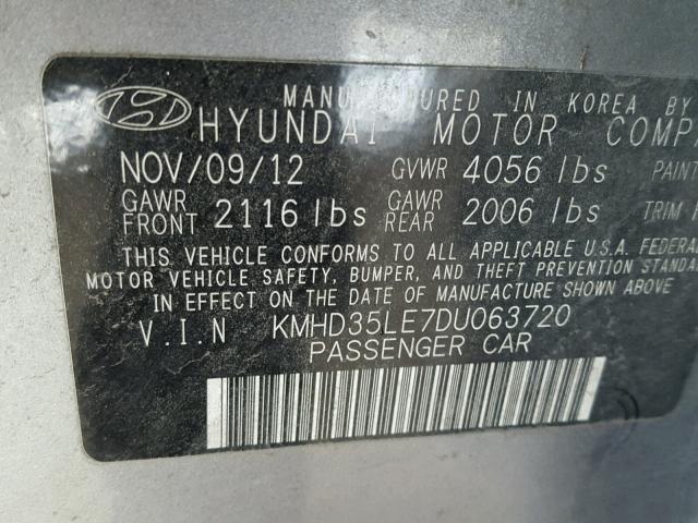 KMHD35LE7DU063720 - 2013 HYUNDAI ELANTRA GT GRAY photo 10