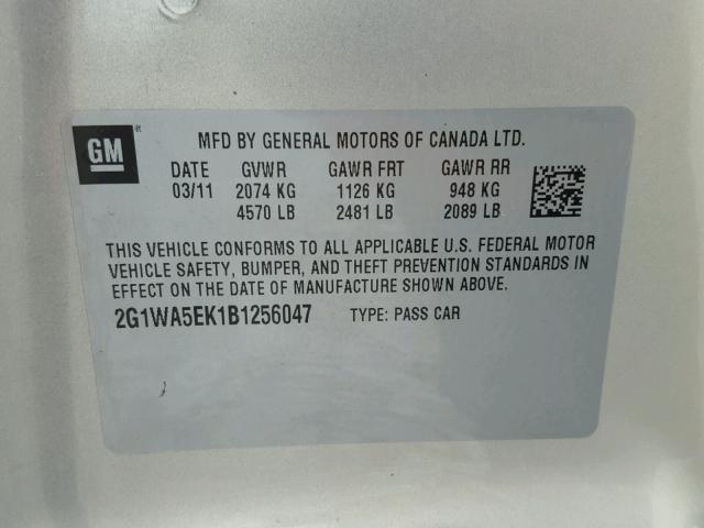 2G1WA5EK1B1256047 - 2011 CHEVROLET IMPALA LS TAN photo 10