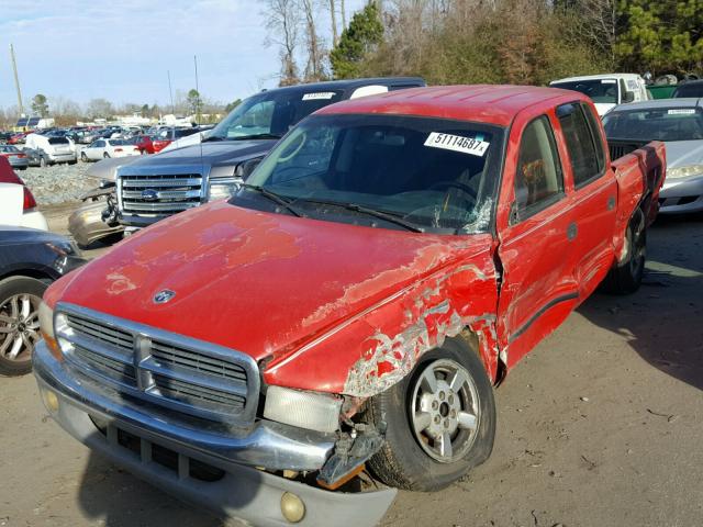 1B7GL2AX81S204550 - 2001 DODGE DAKOTA QUA RED photo 2