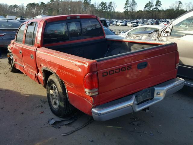 1B7GL2AX81S204550 - 2001 DODGE DAKOTA QUA RED photo 3