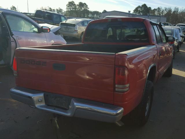 1B7GL2AX81S204550 - 2001 DODGE DAKOTA QUA RED photo 4