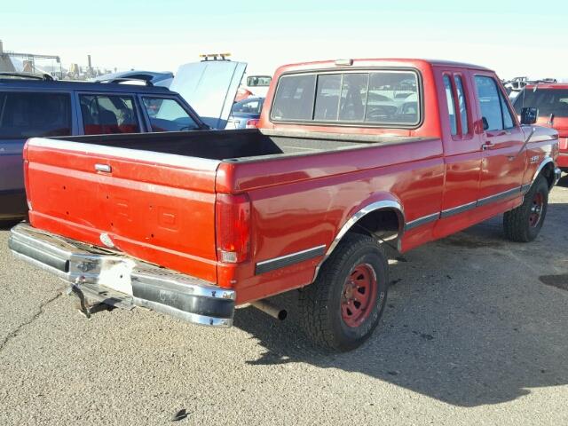 1FTEX14H5MKA58283 - 1991 FORD F150 RED photo 4